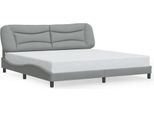 Giroletto Con Testiera In Tessuto Grigio Chiaro 200X200 Cm