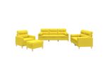 Vidaxl Set Di Divani 4 Pezzi Con Cuscini In Tessuto Giallo Chiaro