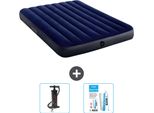 Intex Airbed - Letto Matrimoniale - 137 X 191 X 25 Cm - Blu - Include Pompa E Kit Di Riparazione
