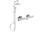 Mexen Tord Set Doccia A Parete Con Soffione E Miscelatore Termostatico Slim, Cromo - 77105200-00