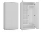 Armadio Guardaroba A Doppia Anta 90 Cm Tauno - Bianco
