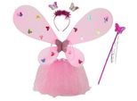 Costume Da Fata Con Ali Di Farfalla Rosa