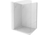 Mexen Kioto-R L Parete Doccia Arrotondata Walk-In 80 X 200 Cm, Trasparente, Bianca - 800-080-103-20-06