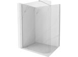 Mexen Kioto-R Parete Doccia Arrotondata Walk-In 160 X 200 Cm, Trasparente 8 Mm, Nichel Spazzolato - 800-160-101-97-06