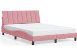 Vidaxl Struttura Letto Senza Materasso "Hanko"" Rosa 120X200 Cm Velluto"