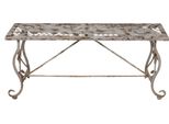 Panchina Da Giardino Clayre & Eef 105X35X44 Cm Bianco Marrone Metallo