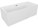 Mexen Vigo Vasca Da Bagno Indipendente 178,5 X 80 Cm, Bianca, Troppo Pieno Grigio Canna Di Fucile Spazzolato - 51251788000-66