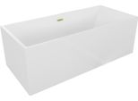 Mexen Vigo Vasca Da Bagno Autoportante 178,5 X 80 Cm, Bianca, Troppo Pieno Oro Spazzolato - 51251788000-55