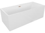 Mexen Vigo Vasca Da Bagno Indipendente 178,5 X 80 Cm, Bianca, Troppopieno In Rame Spazzolato - 51251788000-65