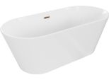 Mexen Flavia Vasca Da Bagno Indipendente 170 X 75 Cm, Bianca, Troppo Pieno Oro Rosa - 54031708000-60