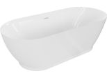 Mexen Roxy Vasca Da Bagno Autoportante 180 X 85 Cm, Bianca, Troppopieno Bianco - 51201808500-20