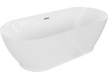 Mexen Roxy Vasca Da Bagno Autoportante 180 X 85 Cm, Bianca, Troppo Pieno Cromato - 51201808500-01