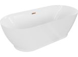 Mexen Roxy Vasca Da Bagno Indipendente 180 X 85 Cm, Bianca, Troppopieno Oro Rosa - 51201808500-60