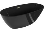 Mexen Eris Vasca Da Bagno Autoportante 170 X 80 Cm, Nera, Troppopieno Dorato - 53441708070-50