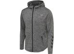Hummel Hmlaston Felpa Con Cappuccio E Zip, Grigio Scuro Melange, S, Uomo