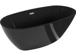 Mexen Eris Vasca Da Bagno Freestanding 170 X 80 Cm, Nera, Troppopieno Oro Spazzolato - 53441708070-55