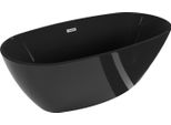 Mexen Eris Vasca Da Bagno Freestanding 170 X 80 Cm, Nero, Troppopieno Nichel Spazzolato - 53441708070-97