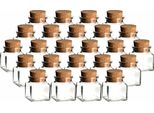 Set Di 24 Vasetti Per Spezie 120 Ml Quadrati Con Tappo In Sughero - Vasetto Per Spezie Con Tappo A Pressione - Vasetto In Sughero Piccolo