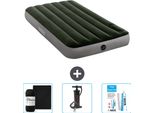 Letto Gonfiabile Intex - 1 Persona - 99 X 191 X 25 Cm - Verde - Lenzuolo - Pompa E Kit Di Riparazione
