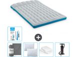 Materassino Da Campeggio Intex - 2 Persone - 127 X 193 X 24 Cm - Blu - Lenzuolo Incluso - Bacio - Pompa - Set Di Riparazione E Protezione Cuscini