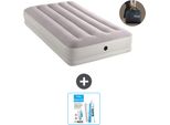 Intex Airbed - 1 Persona - 99 X 191 X 30 Cm - Grigio - Pompa Inclusa - Kit Di Riparazione