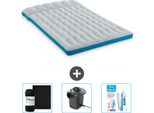 Materassino Da Campeggio Intex - 2 Persone - 127 X 193 X 24 Cm - Blu - Include Lenzuolo - Pompa E Kit Di Riparazione