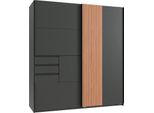 Armadio Ad Ante Scorrevoli Coburg Armadio 180X65X198Cm Colore Selezionabile, Grafite / Rovere Artigianale