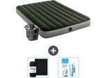 Intex Airbed - Letto Matrimoniale - 137 X 191 X 25 Cm - Verde - Incluso Pompa - Lenzuolo E Kit Di Riparazione