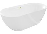 Mexen Roxy Vasca Freestanding 170 X 80 Cm, Bianca, Troppopieno Dorato - 51201708000-50