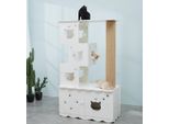 CatS Design 2 in1 Kratzbaum-Katzenklo xxl große Katzen stabil Katzentoilette D2