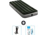Letto Ad Aria Intex - 1 Persona - 76 X 191 X 25 Cm - Verde - Pompa E Kit Di Riparazione