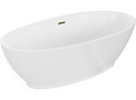 Mexen Bilbao Vasca Da Bagno Indipendente 180 X 90 Cm, Bianca, Troppopieno Dorato - 51311809000-50