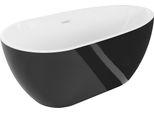 Mexen Eos Vasca Da Bagno Freestanding 150 X 75 Cm, Bianca/Nera, Troppo Pieno Bianco - 52471507575-20