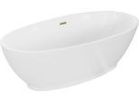 Mexen Bilbao Vasca Da Bagno Indipendente 180 X 90 Cm, Bianca, Troppo Pieno Oro Spazzolato - 51311809000-55