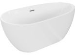 Mexen Eos Vasca Da Bagno Indipendente 170 X 75 Cm, Bianca, Troppopieno Cromato - 52471707500-01
