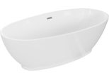 Mexen Bilbao Vasca Da Bagno Indipendente 180 X 90 Cm, Bianca, Troppopieno Nichel Spazzolato - 51311809000-97