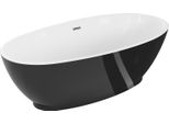 Mexen Bilbao Vasca Da Bagno Autoportante 180 X 90 Cm, Bianca/Nera, Troppo Pieno Cromato - 51311809075-01