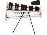 Costway Xilofono 27 Note Glockenspiel A Percussione Manuale Con 2 Mazzuoli E Borsa Per Il Trasporto, Strumento A Percussione Con Base In Legno E Tasti In Metallo