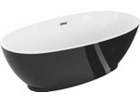 Mexen Bilbao Vasca Da Bagno Freestanding 180 X 90 Cm, Bianca/Nera, Troppo Pieno Oro Rosa - 51311809075-60