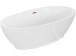 Mexen Bilbao Vasca Da Bagno Freestanding 180 X 90 Cm, Bianca, Troppopieno Rame Spazzolato - 51311809000-65