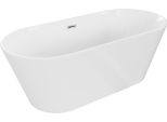 Mexen Flavia Vasca Da Bagno Indipendente 170 X 75 Cm, Bianca, Troppo Pieno Cromo - 54031708000-01