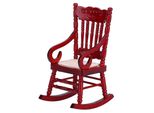 1:12 Casa Delle Bambole In Miniatura Mobili In Legno Sedia A Dondolo Per Casa Delle Bambole Arredamento Giocattoli (Rosso)