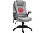 Sedia Da Ufficio Vinsetto Con Funzione Dondolo, Poltrona Massaggiante Con Funzione Calore, Poltrona Direzionale Ergonomica Con Funzione Massaggio, Regolabile In Altezza, Grigio