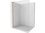 Mexen Kioto-R L Scianina Doccia Arrotondata Walk-In 80 X 200 Cm, Trasparente, Rame Spazzolato - 800-080-103-65-06
