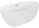 Mexen Eos Vasca Da Bagno Autoportante 170 X 75 Cm, Bianca, Troppopieno Dorato - 52471707500-50