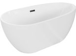 Mexen Eos Vasca Autoportante 170 X 75 Cm, Bianca, Troppopieno Nero - 52471707500-70