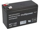 Batteria Al Piombo Multipower MP7-12B Pb 12V 7Ah Vds Faston 6,3 Mm