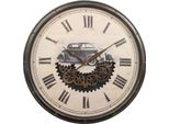 Orologio Da Parete Clayre & Eef Ø 76X8 Cm Nero Beige Plastica