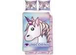 Biancheria Da Letto Emoji Unicorno Linon / Renforcé