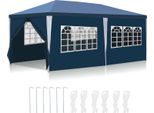 Tenda Gazebo Izrielar Con Pareti Laterali, Porta E Finestre Con Cerniera, Resistente Alle Intemperie, 3X6M Blu